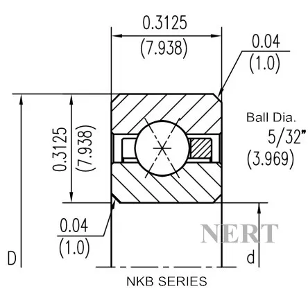 NKB-X(Φ7.938)等截面薄壁四點接觸球軸承剖面圖